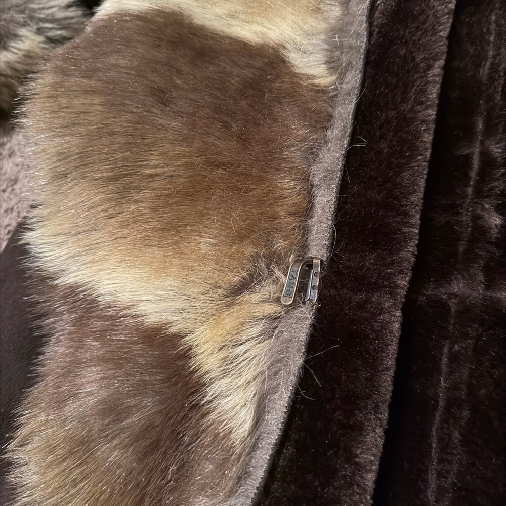 Penny Lane Style Faux Fur Trim Teddy Lined Super Warm Boho Coat Size L - Picture 12 of 12